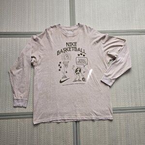 THE NIKE TEE TAN LOOSE FIT LONG SLEEVE SHIRT BASKETBALL